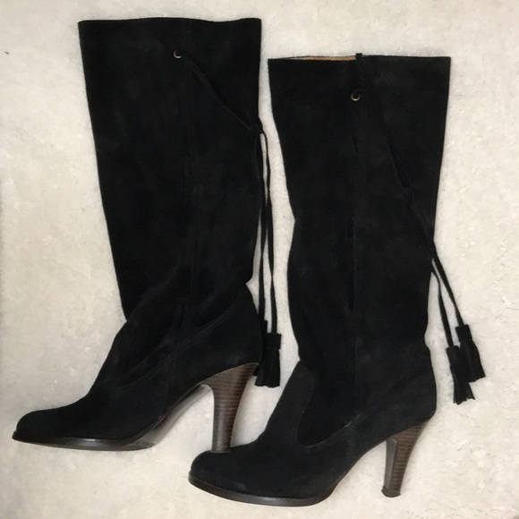 Suede Leather Heeled Boot - Picture 1 of 8